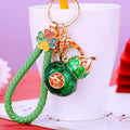 Lotus Gourd Keychains with Four-Leaf Caps and Braided Straps view 9
