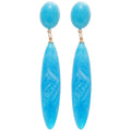 Long Marbled Resin Teardrop Earrings in Six Bright Colors view 5