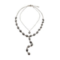 Antique Rose Link Y Drop Necklace in Gold and Silver view 5