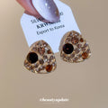 Gold-Tone Crystal Triangular Stud Earrings - One Style view 2