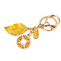 Yellow Leaf and Coin Charm Keychains with Fifteen Braided Strap Options view 5