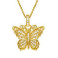 Gold and Silver Tone Filigree Butterfly Necklaces Polished Jewelry Accessory view 2