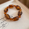 Amber Irregular Acrylic Bead Necklace And Bracelet view 6
