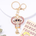 Rhinestone Monkey Keychain Gold Clasp Banana Charm view 8