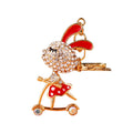 Jeweled Scooter Rabbit Keychains in Four Colors with Plain and Braided Loops view 5