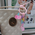 Acrylic Pink Cherry Rainbow Chain Bag Charm With Heart view 4