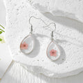 Teardrop Dried Flower Resin Drop Earrings Silver Hooks view 12