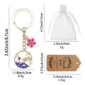 Fuji Mountain Enamel Keychain Gold Ring Pink Sakura view 2