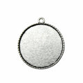 Round Botanical Cabochon Pendant Trays in 2 Finishes for Jewelry Making view 2