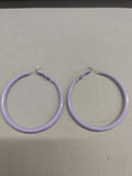 Color Coated Large Hoop Earrings in Six Colors for Women view 10