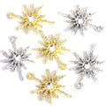 Crystal-Accented Gold Silver Moon Alloy Charms in 6 Styles view 3