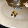 Resin Geometric Round Open Ring Amber Tortoise Finish view 6