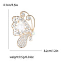 Pearl Rhinestone Butterfly Brooch Gold Silver Tone Pin view 6
