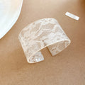 Clear Acrylic Lace Print Open Cuff Bracelets Two Styles view 7