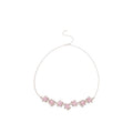 Pink Zircon Flower Necklace Bracelet Silver Tone 2 Styles view 5