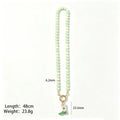 Pastel Round Bead Necklace With Painted Cowboy Boot Charm view 8