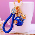 Lotus Gourd Keychains with Gold Tone Rings and Braided Straps view 12
