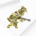 Cartoon Cow Guitar Player Brooch in Gold or Silver Tone view 4