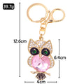 Gem Belly Owl Keychain Gold Clasp Pink Purple Blue Styles view 3