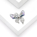 Butterfly Insect Brooch Translucent Wings Rhinestone Body Pin view 3