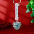 Layered Crystal Heart Keychains with Jeweled Straps and Plain Options view 8