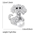 Crystal Poodle Brooch With Pearl Ball in Gold or Silver Tone view 7