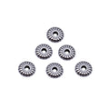 Antique Silver Sunburst Disc Spacer Beads for Jewelry Making view 4