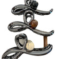 Gunmetal Tone Large Sculptural Loop Hair Claw With Black Round Bead view 5