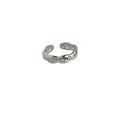 Silver Tone Irregular Ripple Texture Adjustable Open Ring view 5