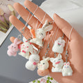 Flocked Resin Bunny Phone Strap Charms Lobster 16 Styles view 2