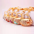 Gold Tone Rhinestone Flower Handbag Keychain in Seven Styles view 9