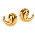 Chubby Teardrop Curl Stud Earrings Gold Or Silver Tone view 5