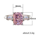 Rectangular Three-Stone Ring In Five Center Stone Colors view 4