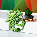Openwork Chinese Dragon Character Keychains in Green and Purple plus Assorted Option view 1