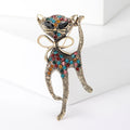 Long Leg Cat Brooch with Crystal Bow Decorative Clothing Pin view 4