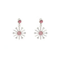 Silver Sunburst Starburst Dangle Earrings Three Colors view 5