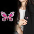 Purple Butterfly Crystal Two Designs Metal Brooch Pin view 3