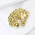 Horse Head Brooch With Pearl Accent In Silver And Gold Tones view 3