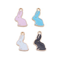Gold Tone Sitting Rabbit Enamel Charms in Four Colors view 5