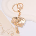 Rhinestone Palm Tree Keychain Pearl Coconut Metal Bag Charm view 4