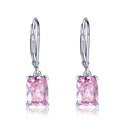 Rectangular Faceted Drop Earrings In Six Stone Colors view 7