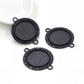 Double Loop Oval Cabochon Connectors in Bronze and Silver view 2