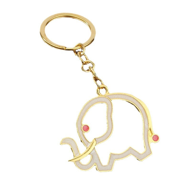 Minimalist Elephant Zinc Alloy Keychain Gift Pendant Accessory