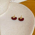 Gold Red Apple Necklace Stud Earrings Jewelry Two Styles view 1