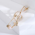 Pearl Treble Clef Brooch Butterflies Gold or Silver Tone view 4