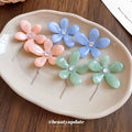 Translucent Flower Threader Earrings in Three Pastel Colors view 2