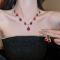 Crystal Fringe Necklace and Earring Sets in Seven Colors view 12