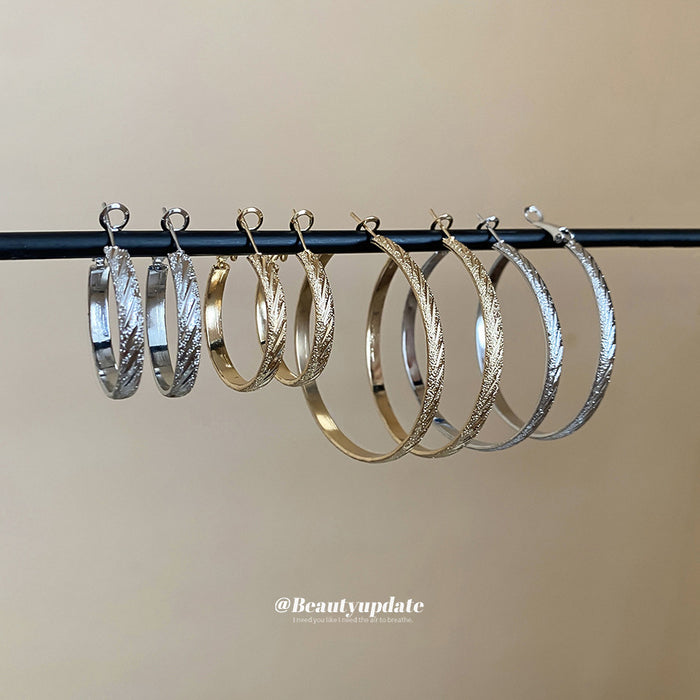 Slim Metal Hoop Earrings in Gold and Silver Tone Size Options