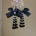 Bow and Beaded Tassel Drop Earrings in Three Colorways view 6