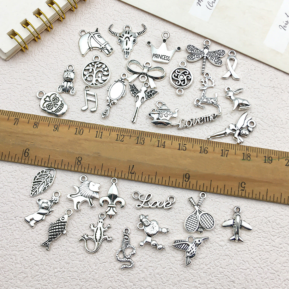 Zinc Alloy Dragonfly Snake Cow Horse Bear Deer Charm Pendant for DIY Keychain Jewelry Making